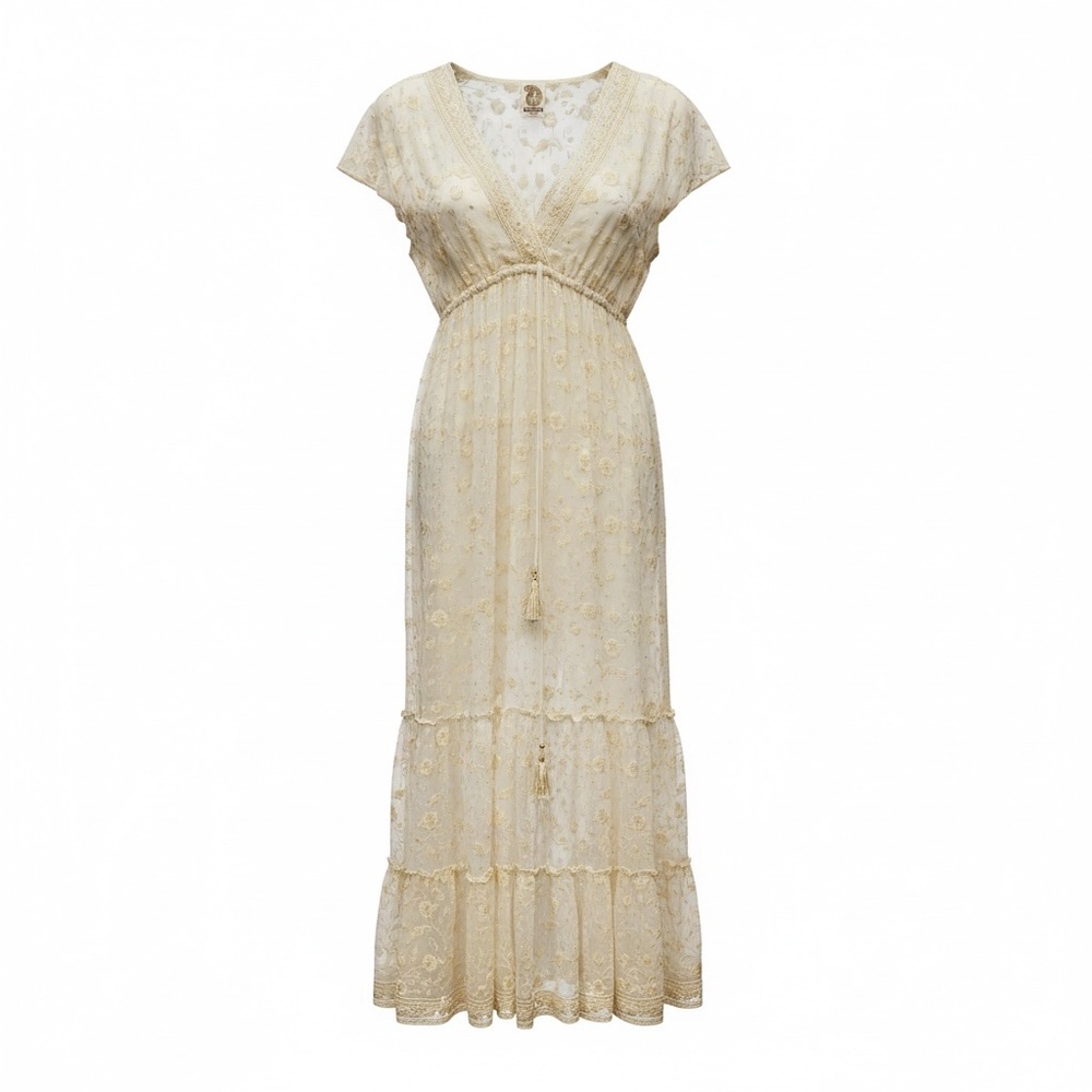 Chic Ivory Lace Maxi Dress